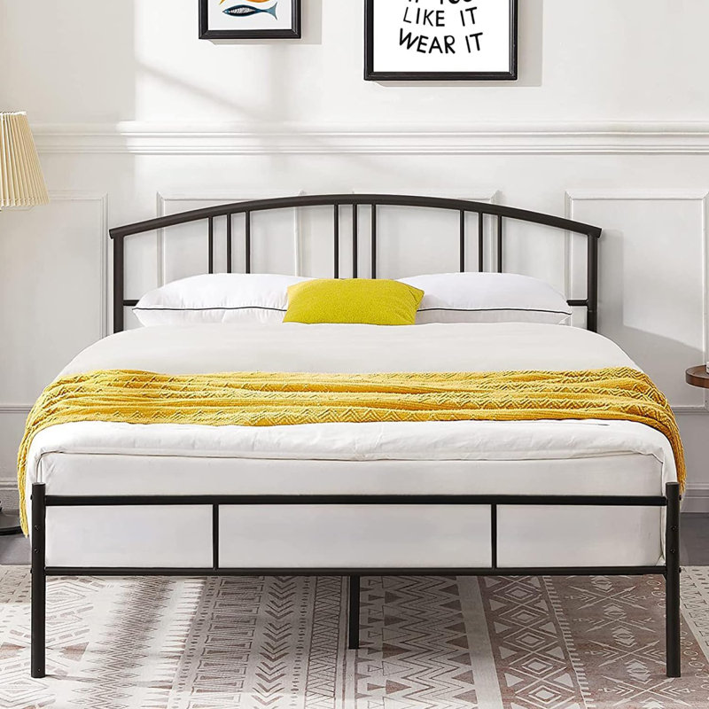 Breeona 37.2" Steel Bed Frame, Black
