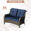 Anahit Outdoor Wicker Loveseat with Cushions-1889822394