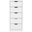 Commode Kamran, cinq tiroirs Narrows, finition blanche-859649158