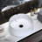 Pensen 17.7" Circular/Round White Stone Resin Vessel Bathroom Sink