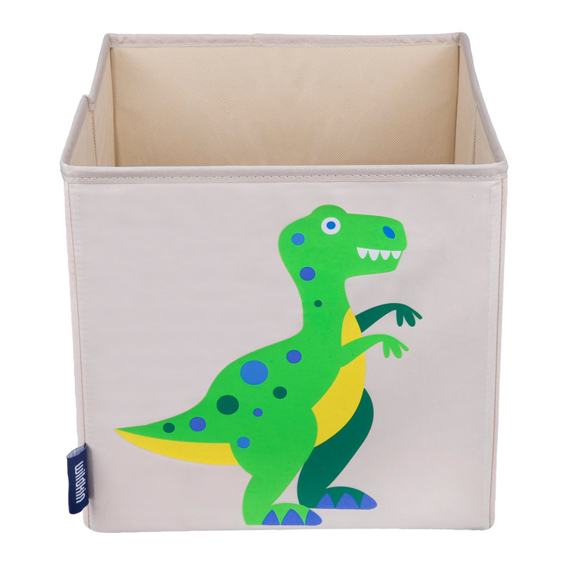 Wildkin Kids 10" Storage Cube – Durable Organizer for Toys, Books, & Art Supplies - Dinosaur Land, Dinosaur Land