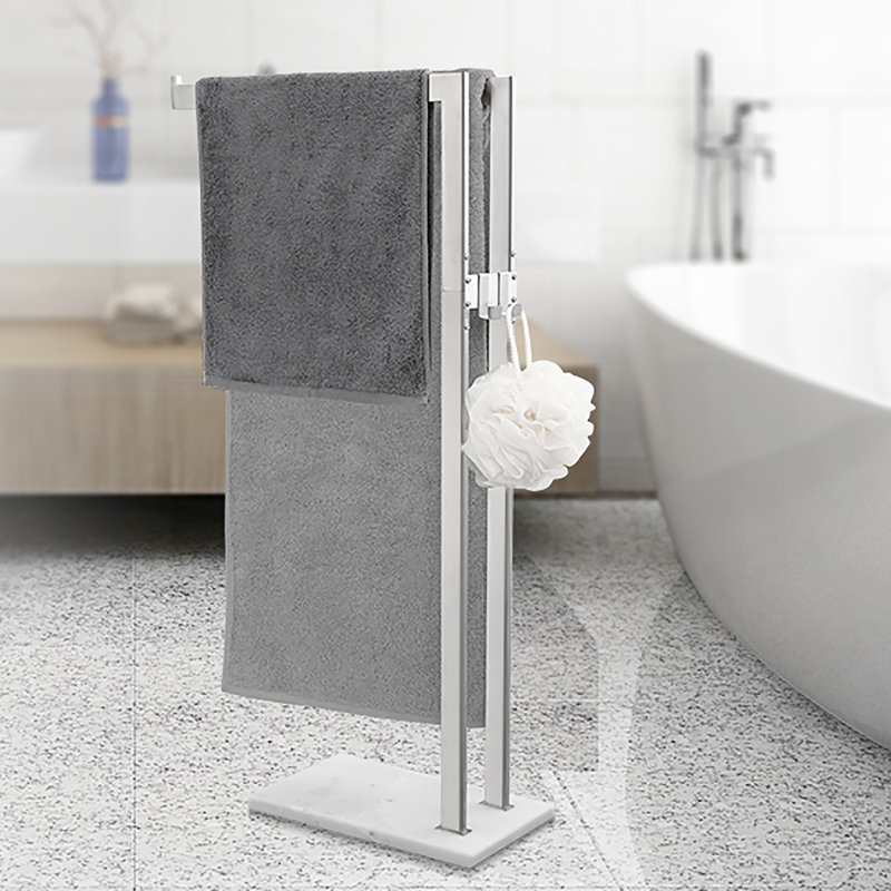 Porte-serviettes sur pied en acier inoxydable