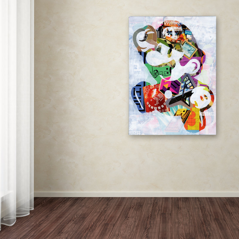 Art mural sur toile tendue - Artpoptart «Mario» pour décoration de salon, de chambre à coucher ou de bureau - 14 x 19