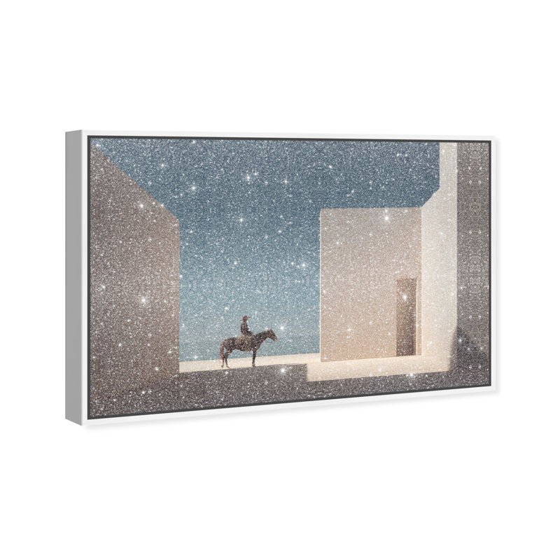 Lone Equestrian I Print by Oliver Gal, 21"H x 31"W, White Floater Frame