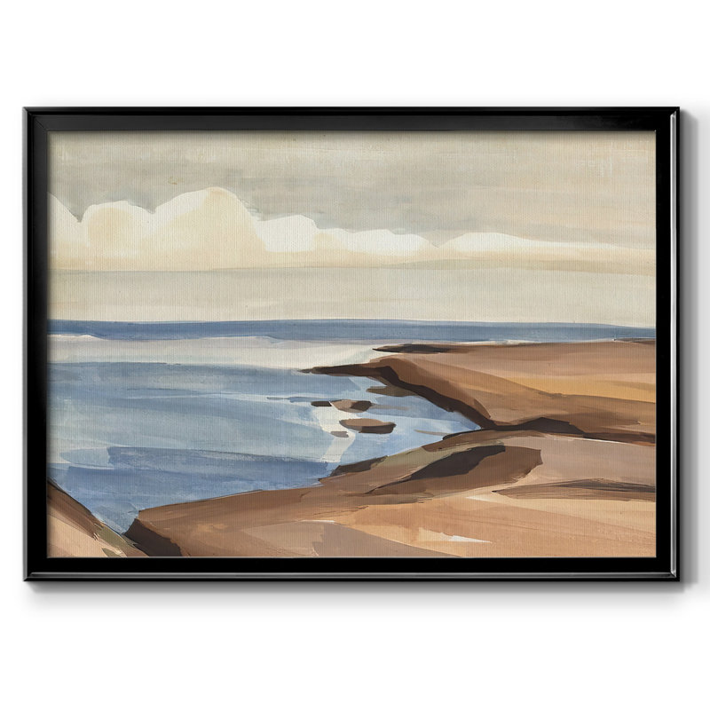 " Shore Days II ", Black, 14" H x 20" W x 1.5" D