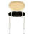 Charlotta Modern Cane Rattan Dining Chair, Boho Wicker Side Chair with Velvet Round Cushion Seat, Mid-Century Accent Seating with White Metal Legs-2083698791-2101938388