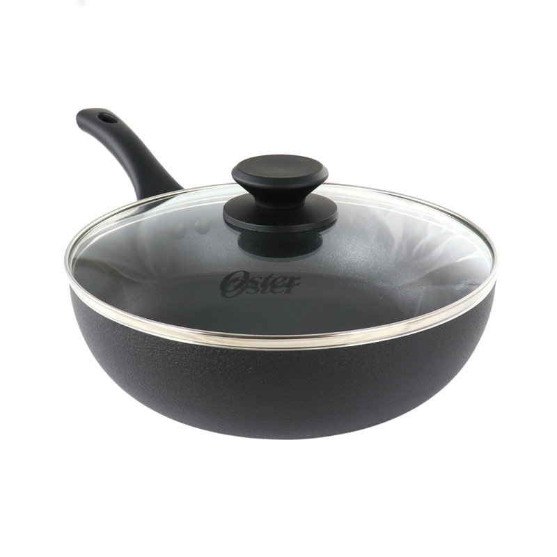 Wok en aluminium antiadhésif de 9,5 pouces avec couvercle