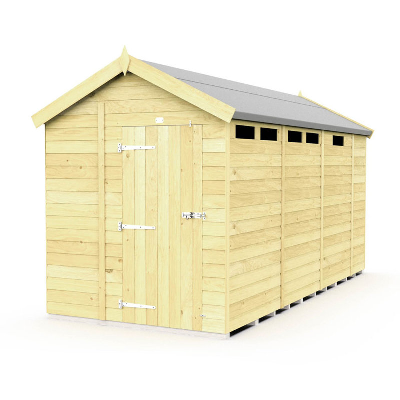 7ft x 13ft Apex Security Shed - Single Door