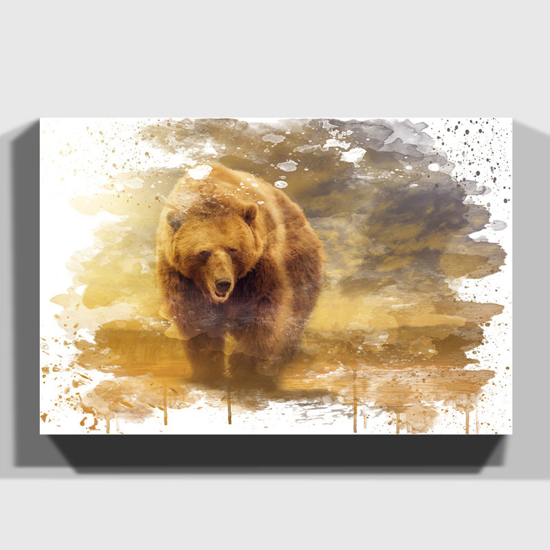 Big Brown Bear - Wall Art, 40cm H x 60cm W, Wrapped Canvas