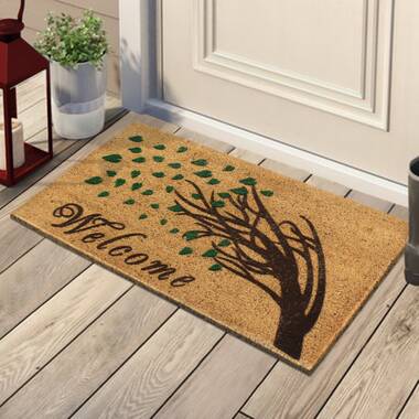 NEW 18 x 30 in Plain Door Mat Natural Coir Recycled Rubber Doormat