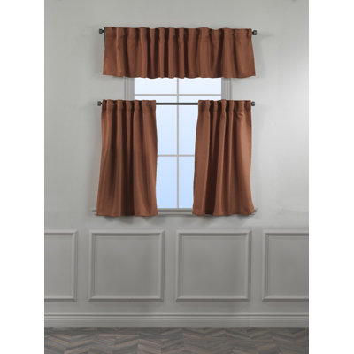 Linen Decorative Kitchen Curtain And Valance,Set Of 3,Caffe Curtains And Valance Set, Kitchen Curtains