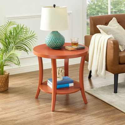 Perth Contemporary Shelf End Table, Orange