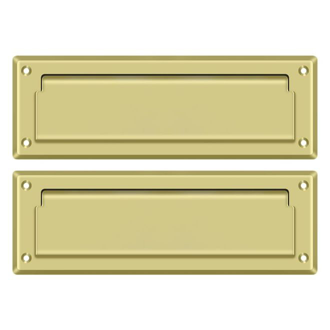 9 in x 3 in Brass Mail Slot, Polished Brass