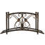 Pont de jardin arqué en métal de 3,3 pi avec glissières de sécurité, barrière décorative, volutes délicates pour ruisseau, étang à poissons, brun-98251698