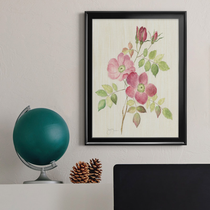 «Dusty Rose I», peinture sur toile encadrée, Noir, H 22,5 po x l 30,5 po x P 1,5 po
