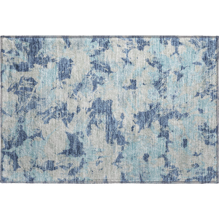 Premium Machine Washable Prisco Navy Rug