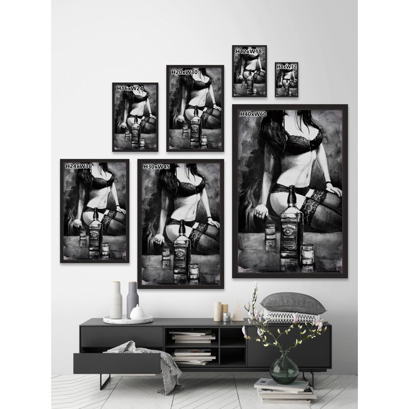 «Black Desire», reproduction encadrée, H 45 po x l 30 po x P 1,5 po