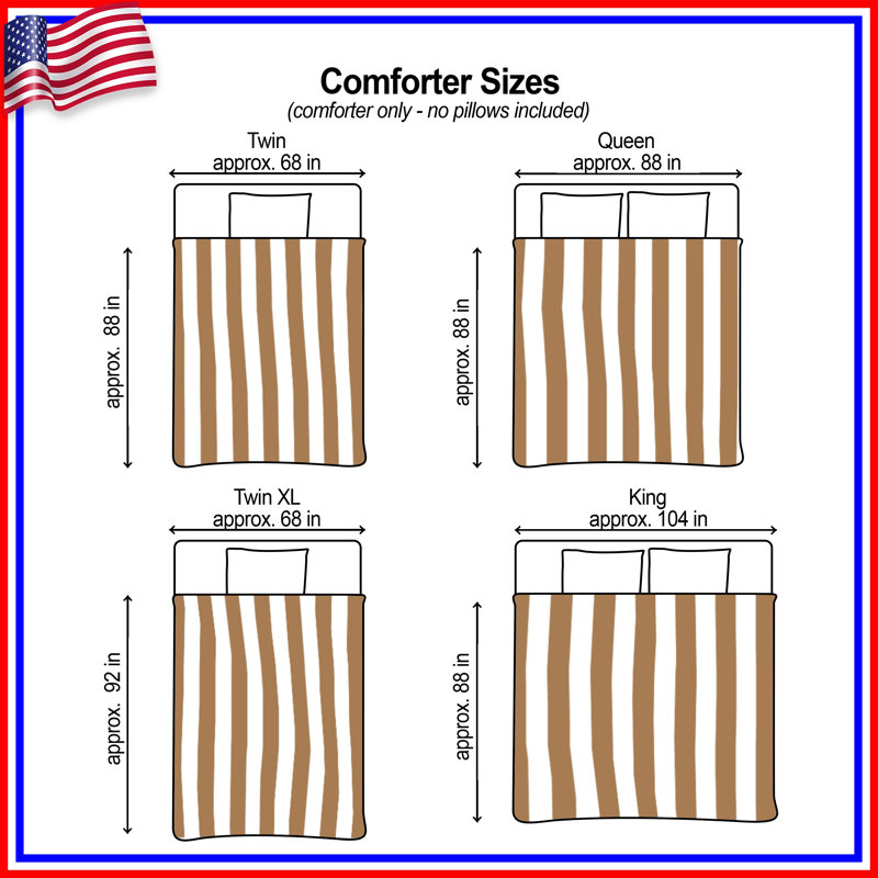 Brown Vertical Stripes Comforter, Twin Extra Long