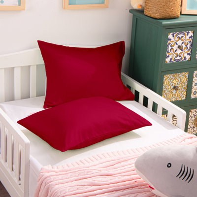 Taies d'oreiller pour tout-petits en coton de qualité égyptienne, taies d'oreiller de voyage en satin de coton à densité de tissage 500 fils, 13 x 18 pouces - NTBAY