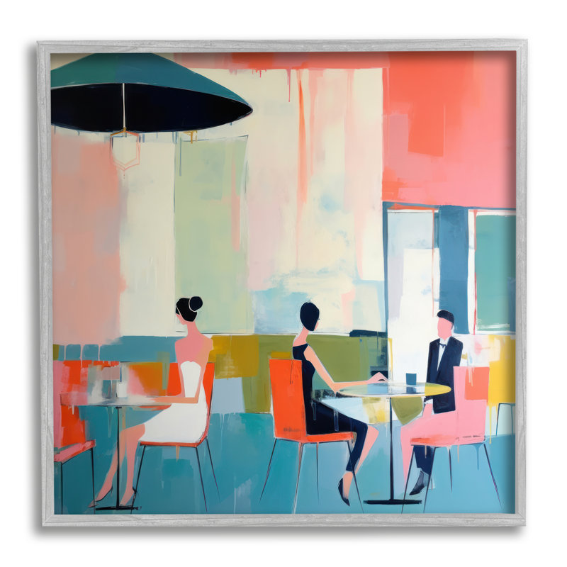 Les gens au restaurant par Irena Orlov, H 17 po x l 17 po x P 1,5 po