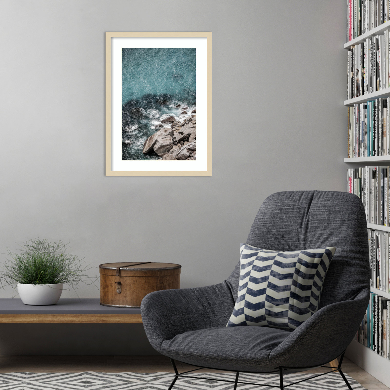 Pacetti "Aqua Sea Shores" Print, Brown, 25" H x 19" W