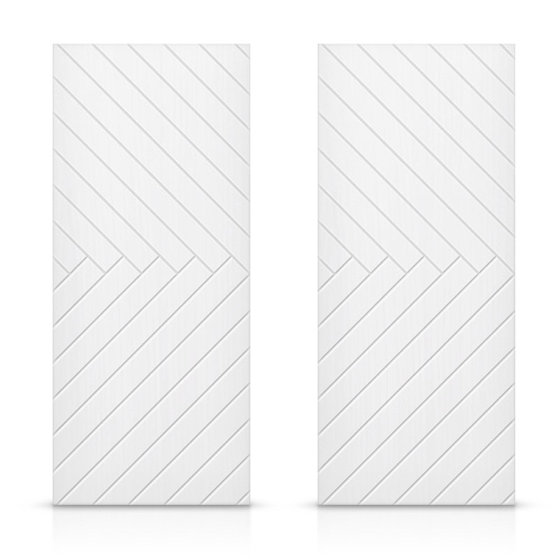 Portes de placard coulissantes à panneaux en bois manufacturé, 48 po x 80 po, Blanc