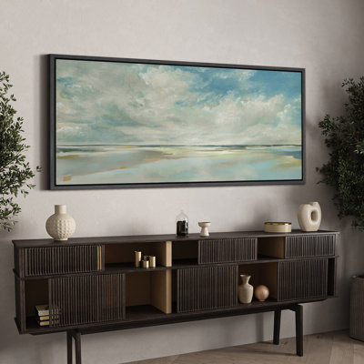 Clouds " Soft Clouds And Blue Sky Over A Calm Sea Beach Modern Art Relax Calm Nautical Extra Large Pictures "