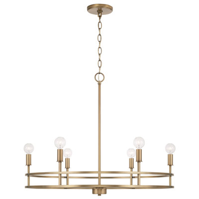 Lustre géométrique en forme de roue de chariot à 6 lumières Koziel
