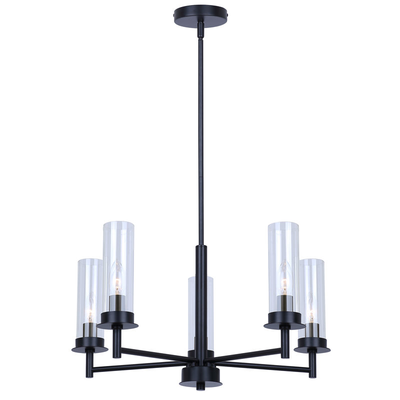 Lustre 5 lumières Benson, Noir mat, 5 lumières