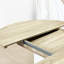 Table de salle à manger ovale extensible avec rallonge amovible, 150 x 110 cm, blanche, plateau