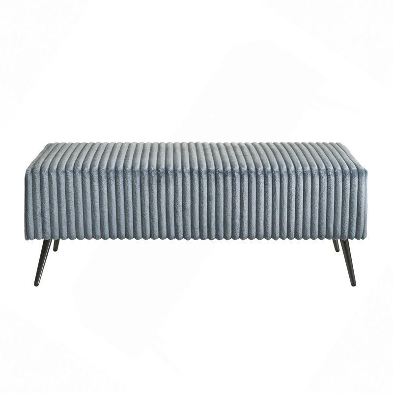 Banc rembourré en velours côtelé Mavela