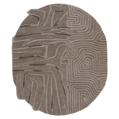 Tapis unique en viscose noué à la main gris nouvel âge Gerritt