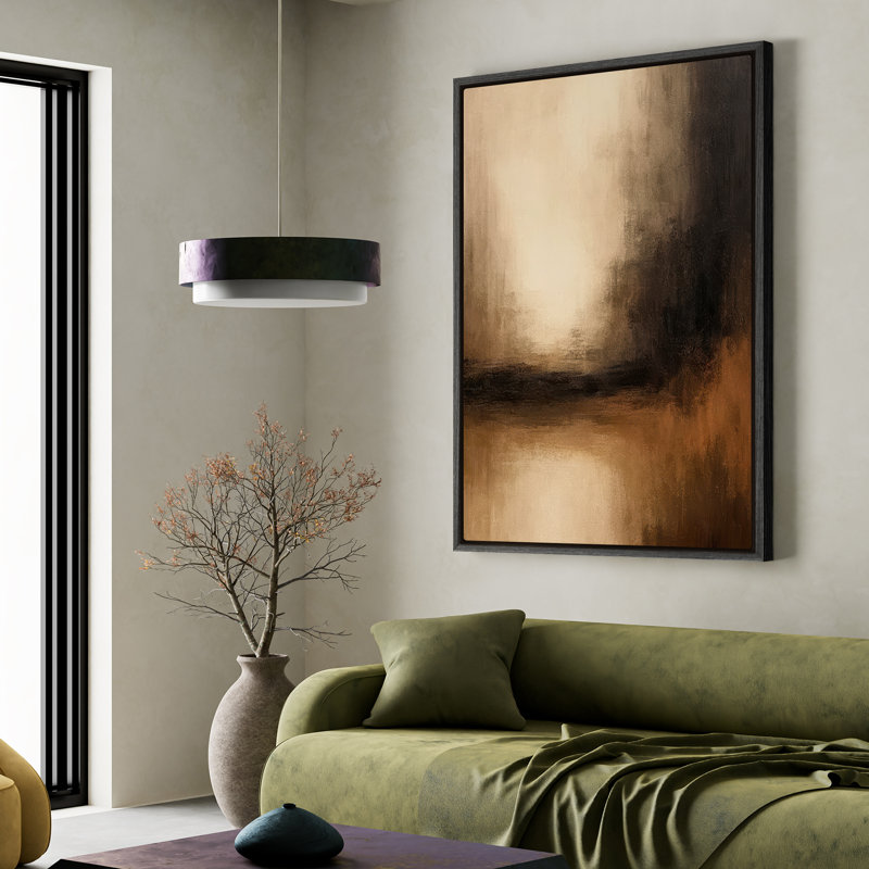 Art mural encadré, impressions murales abstraites rétro pour chambre à coucher - 24 po x 36 po, Noir