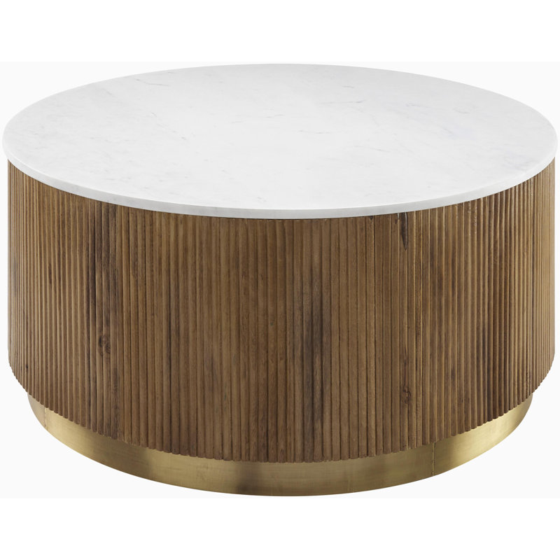 Table basse Rylee, Plateau blanc / base brune