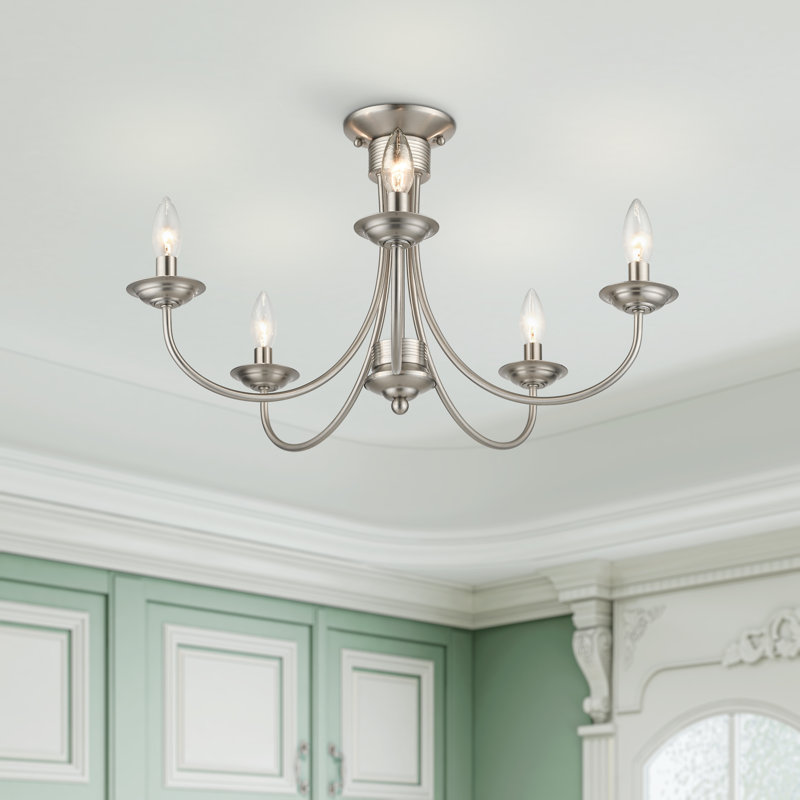 Easton Semi Flush Mount, Brushed Nickel