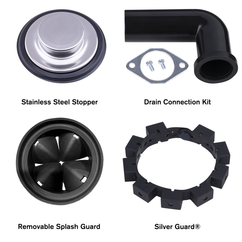 Bonecrusher 1.25 HP Corded Garbage Disposal with Sound Insulation and Accessories