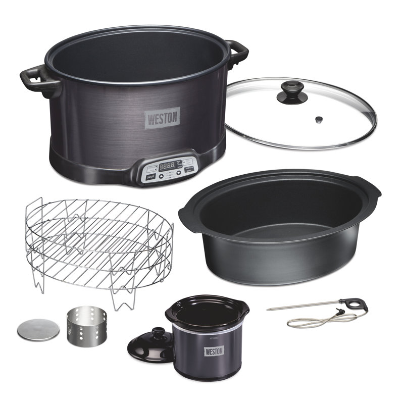 Weston 2-in-1 Indoor Smoker & 6 Quart Slow Cooker With Party Dipper