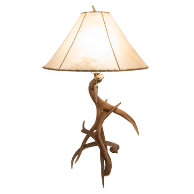 34" High Antlers Elk & Mule Deer Table Lamp
