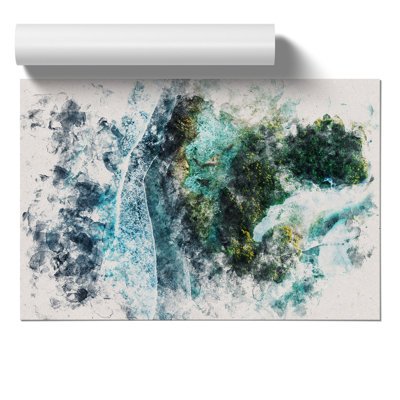 Kaafu Atoll in the Maldives Watercolour - Frameless Print