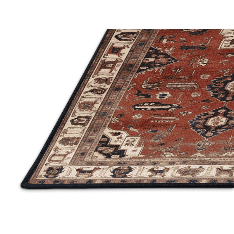 Machine Washable Persian Brown Area Rug, Rectangle 2' x 3'