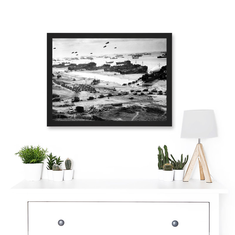 WWII World War US Landing Ships Omaha Beach D-Day 1944 Photo by Value Does Not Apply - Single Picture Frame Print