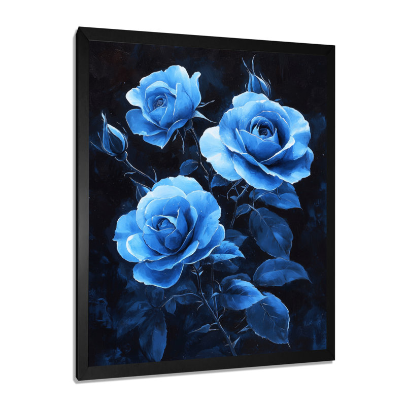 Chandley - impressions murales florales, Noir, noir, noir, noir, H 20 po x l 12 po, Reproduction encadrée d'une seule photo