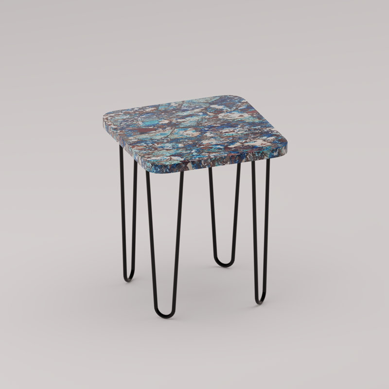 Table d'appoint Admiranda, Veine de l'océan, Noir