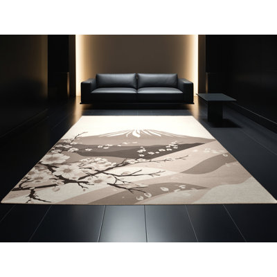 Tapis doux et moelleux en forme de cerisier minimaliste Burnham Mount Fuji