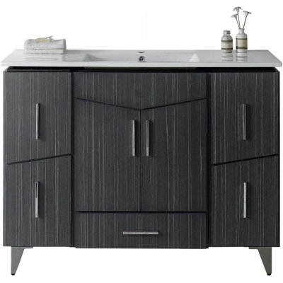 Deonni 48'' Free-standing Single Bathroom Vanity with Manufactured Wood Vanity Top -  Wrought Studio™, 104A9FC0232F49B1880F458C6375EBF3