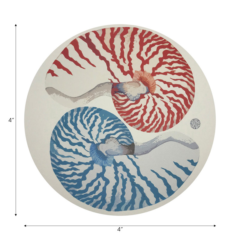 Sous-verres ronds Nautilus, Turquoise corail
