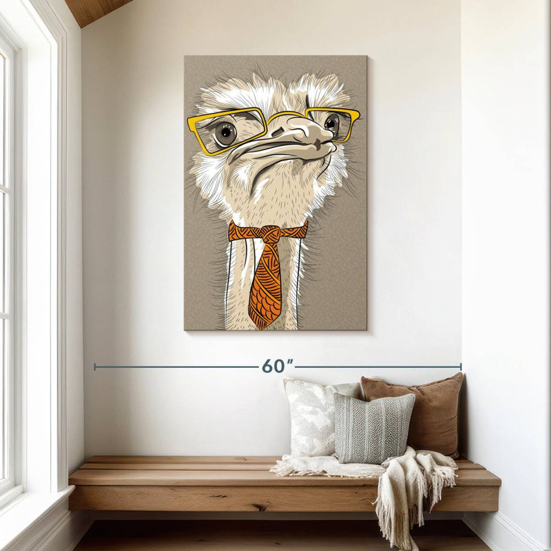 Brampt Nerdy Ostrich, 45" H x 30" W