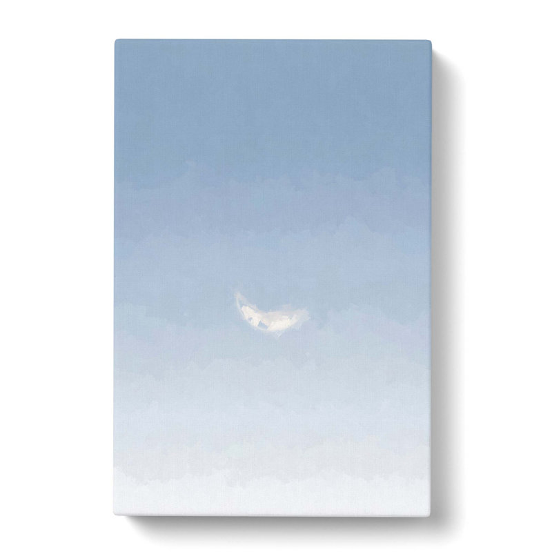 Crescent Moon In A Blue Sky In Abstract - Wrapped Canvas Print, 60cm H x 40cm W x 3cm D