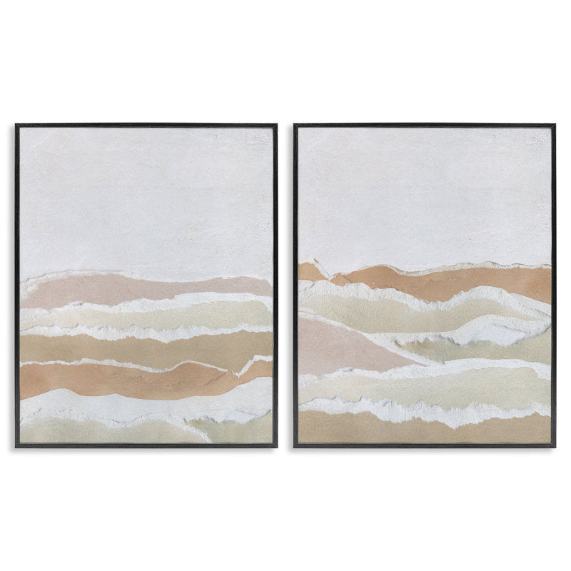 Abstract Mountain Valley 2 PC Black Framed Giclee Art Set by Carol Robinson, 30" H x 24" W, Midnight Black Framed Giclee