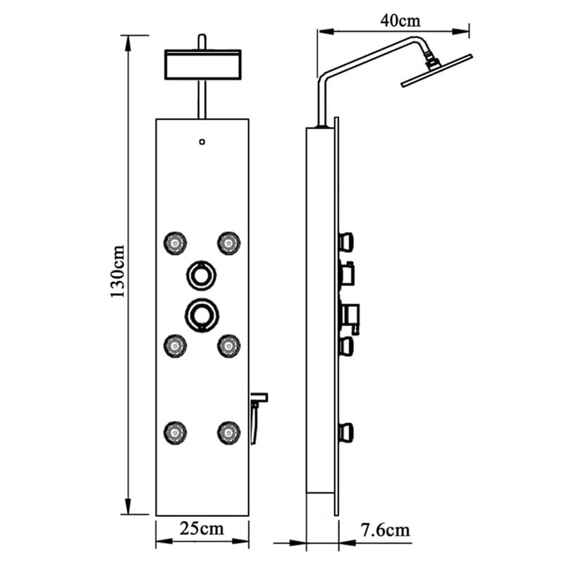Reuter Shower Tower Panel, Black